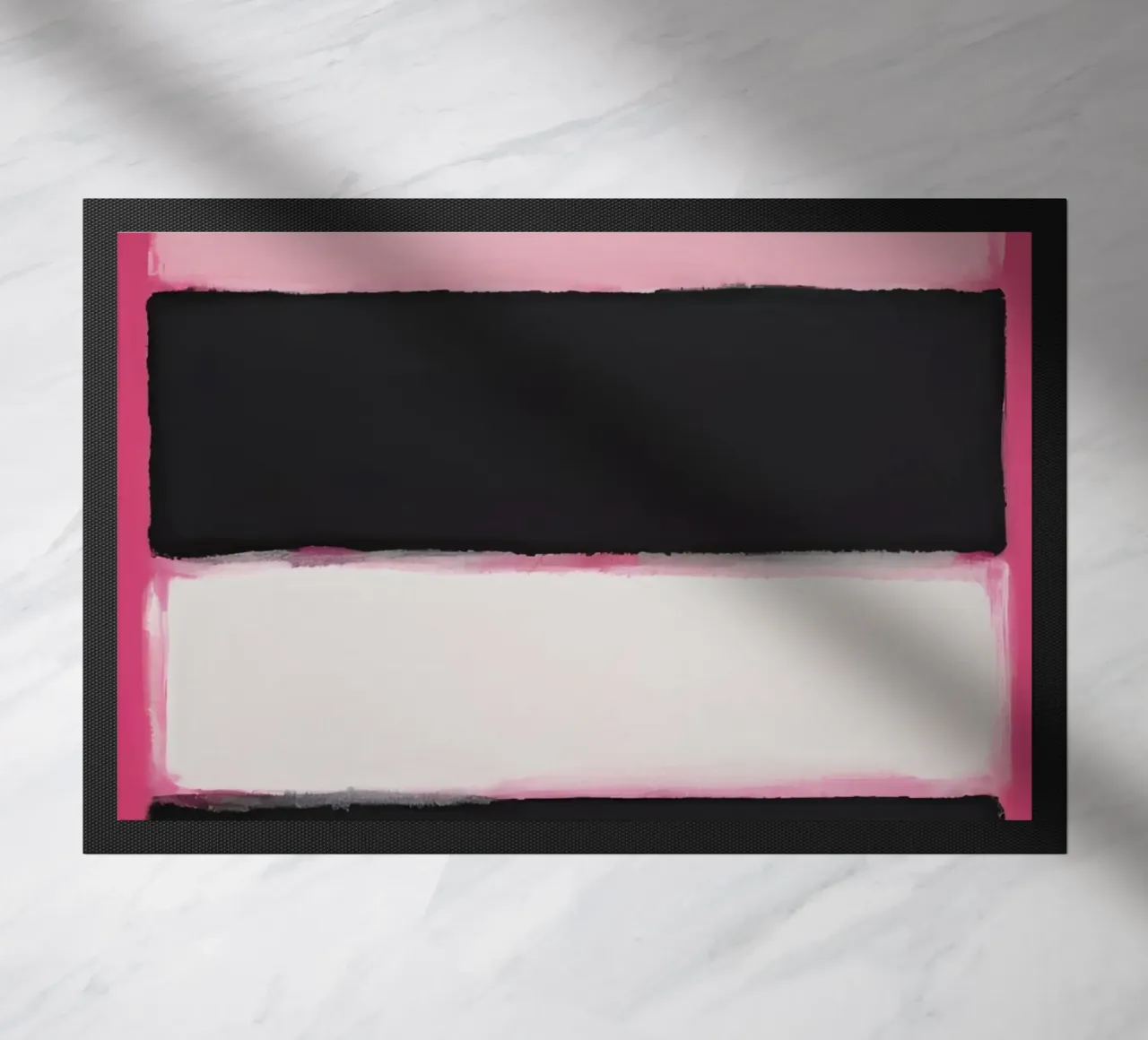 Pittura astratta con bande di colore rosa zerbino da DesignDoodle