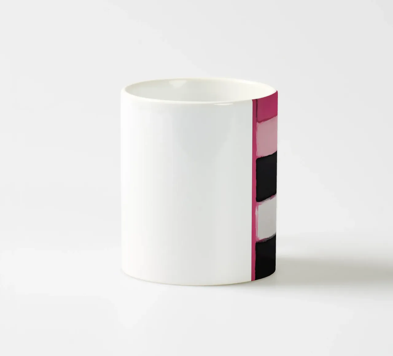 Pittura astratta con bande di colore rosa tazza in ceramica da DesignDoodle