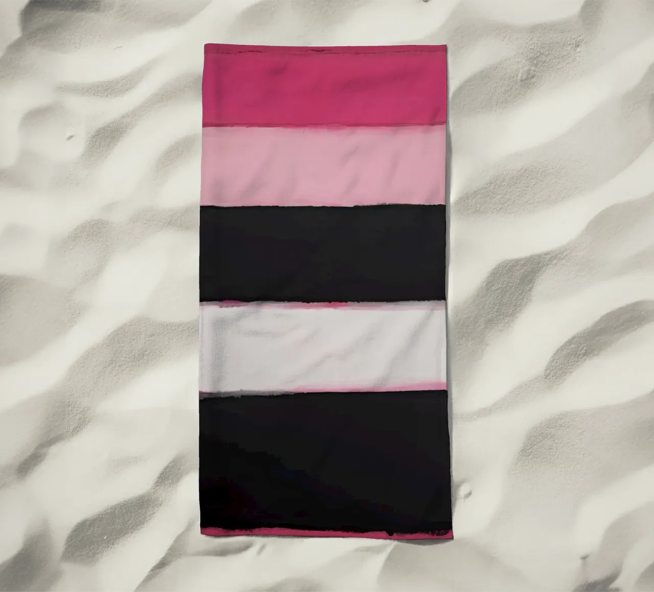 Pittura astratta con bande di colore rosa telo mare da DesignDoodle
