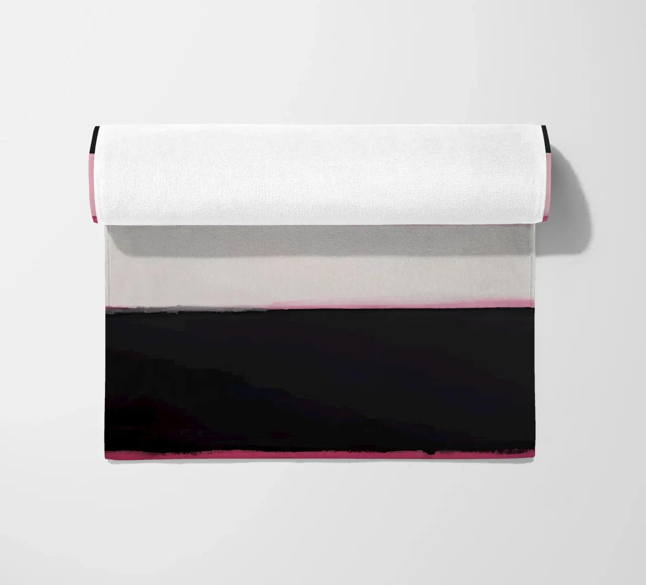 Pittura astratta con bande di colore rosa telo mare da DesignDoodle