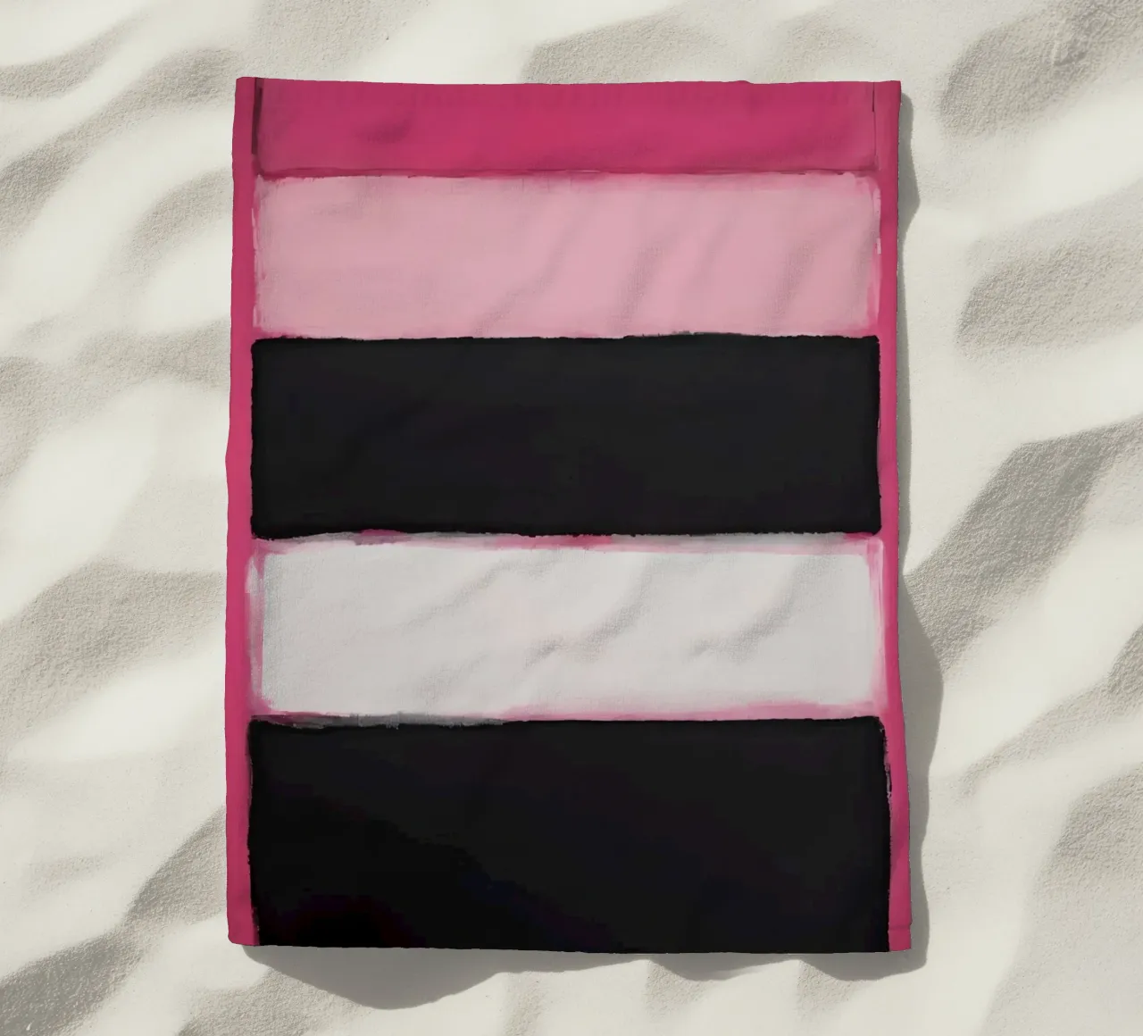 Pittura astratta con bande di colore rosa telo mare da DesignDoodle