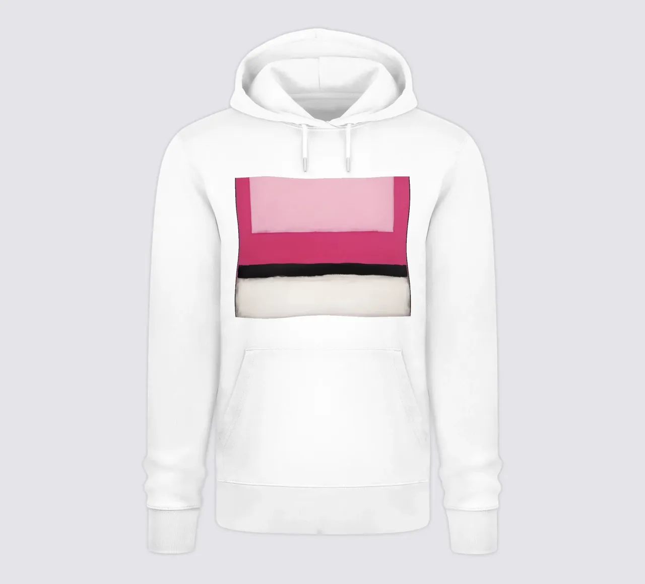 Pittura astratta con bande rosa, bianche e nere felpa con cappuccio da DesignDoodle