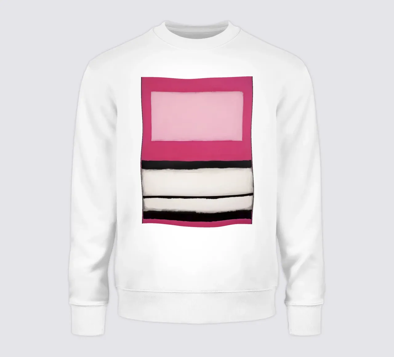 Pittura astratta con bande rosa, bianche e nere felpa da DesignDoodle