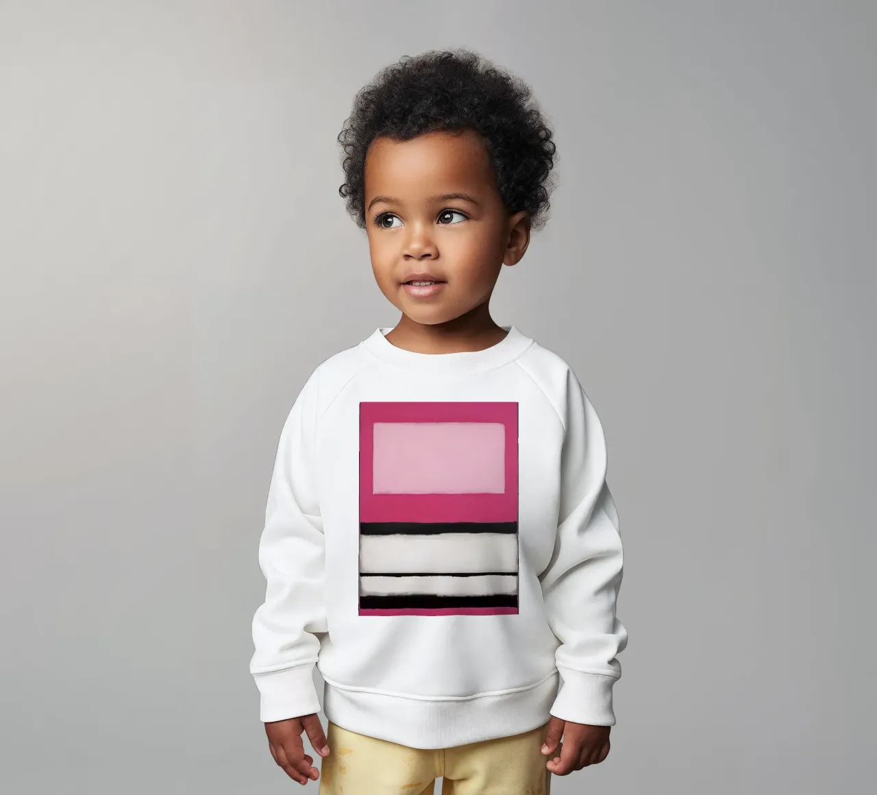 Pittura astratta con bande rosa, bianche e nere felpa neonato da DesignDoodle