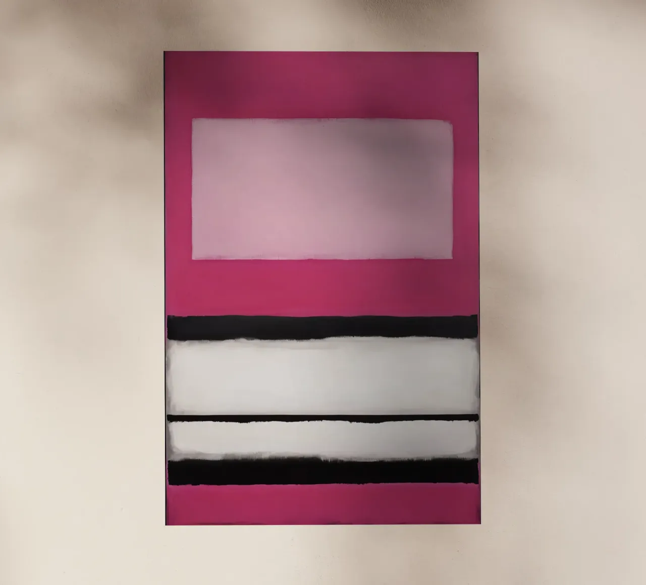 Pittura astratta con bande rosa, bianche e nere pellicola backlit da DesignDoodle