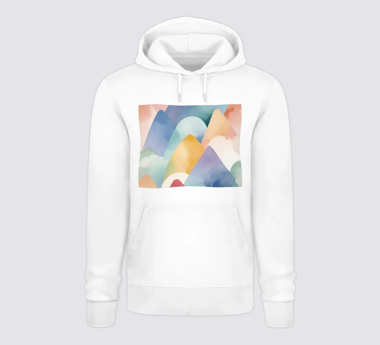 Paesaggio astratto ad acquerello Colline felpa con cappuccio da DesignDoodle