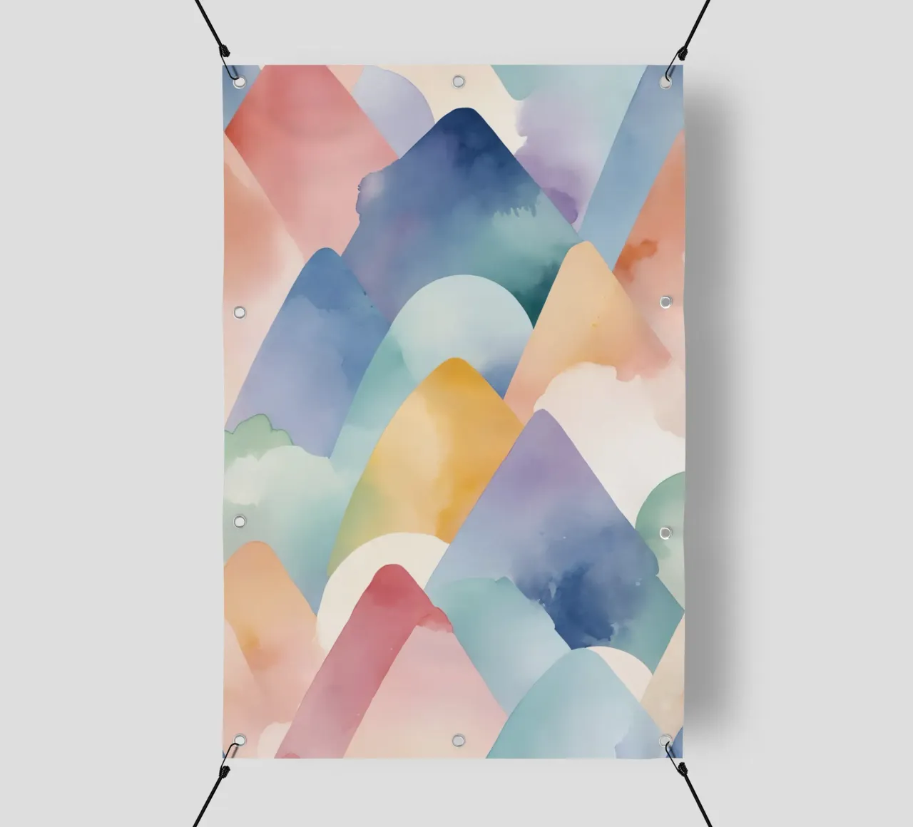 Paesaggio astratto ad acquerello Colline telo in pvc da DesignDoodle