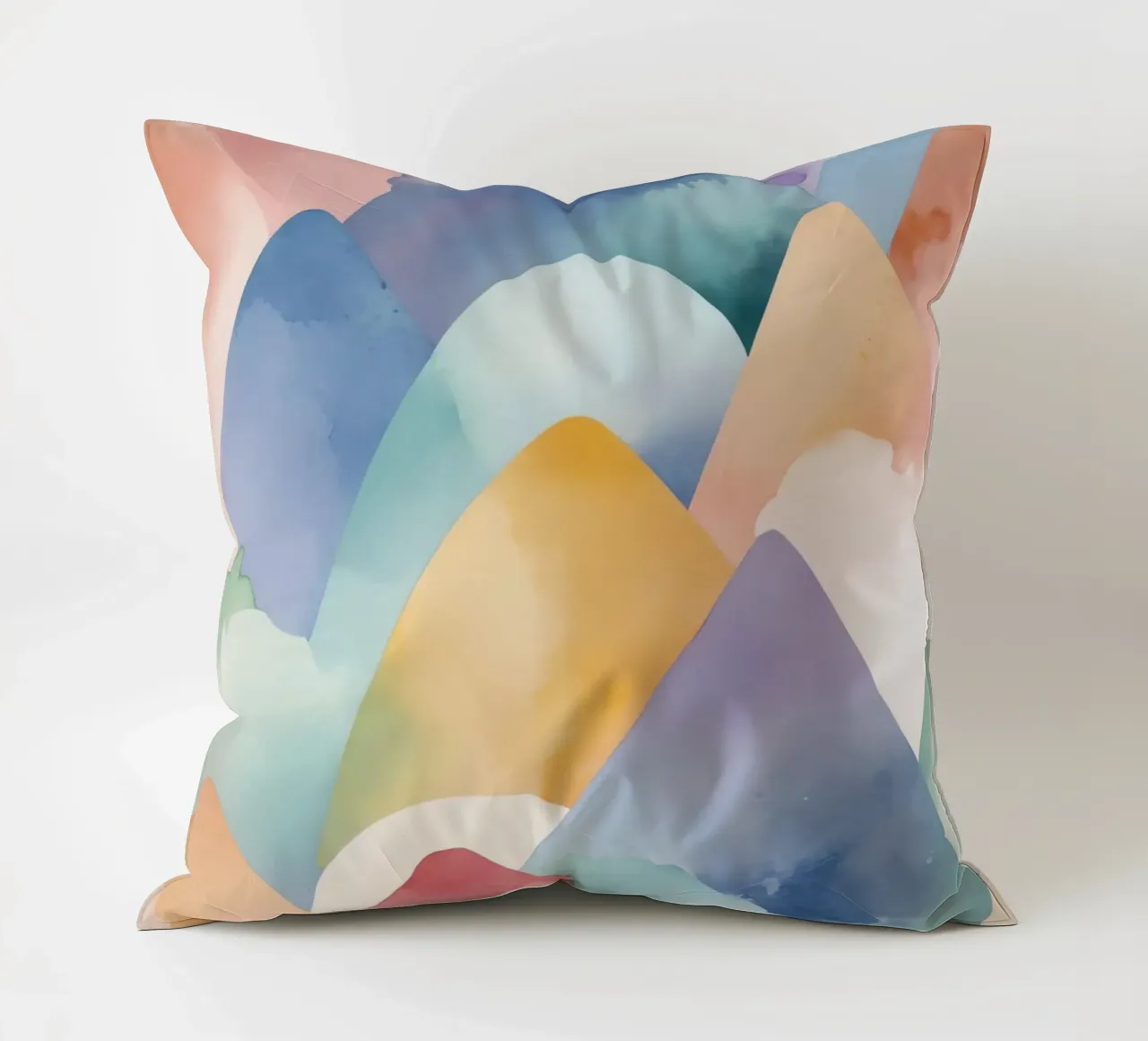 Paesaggio astratto ad acquerello Colline cuscino da DesignDoodle