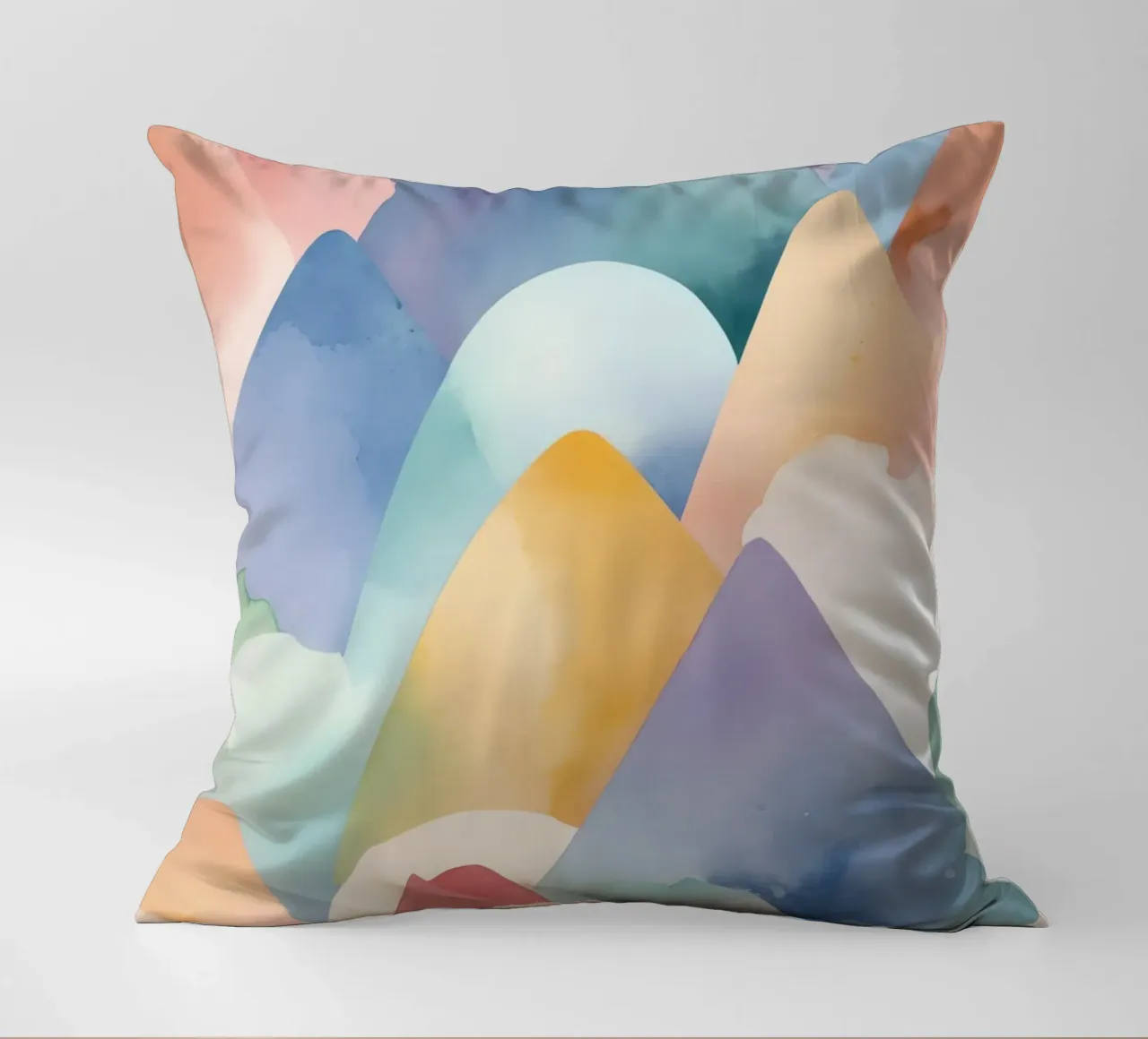Paesaggio astratto ad acquerello Colline cuscino da DesignDoodle