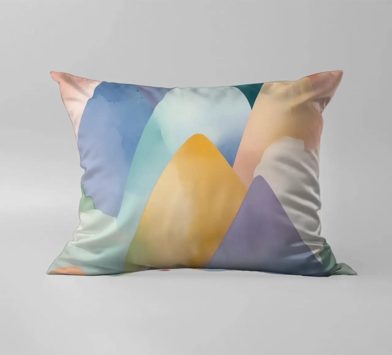 Paesaggio astratto ad acquerello Colline cuscino da DesignDoodle