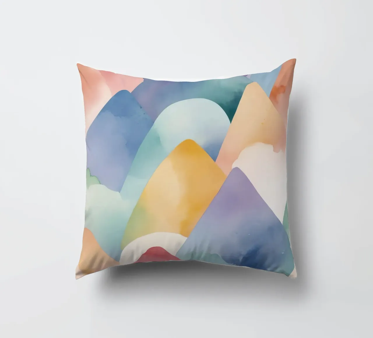 Paesaggio astratto ad acquerello Colline cuscino da DesignDoodle