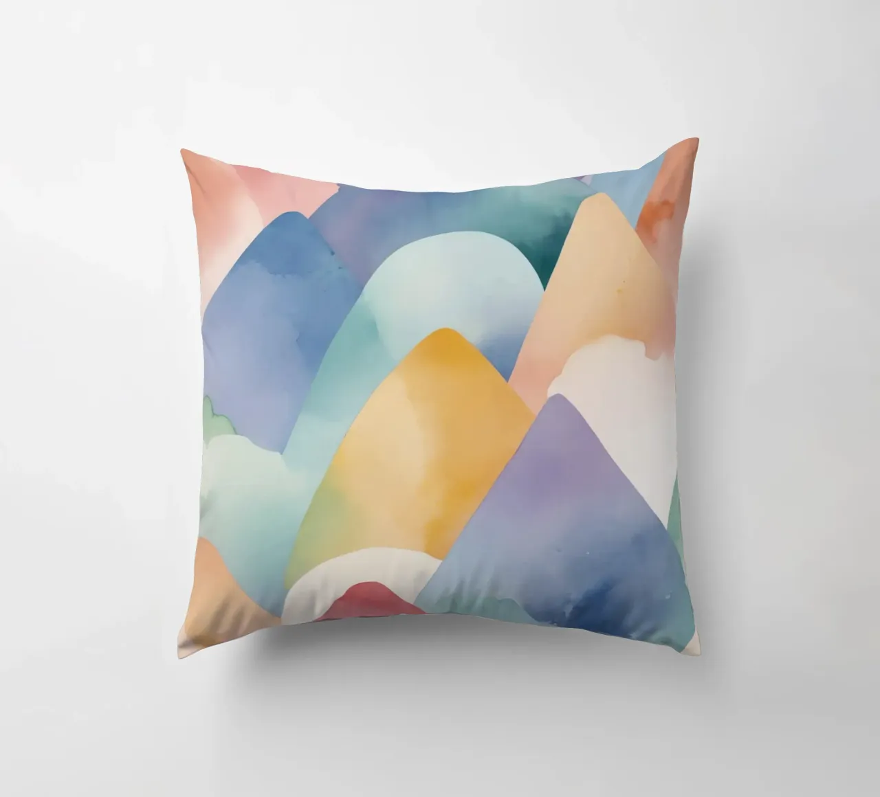 Paesaggio astratto ad acquerello Colline cuscino da DesignDoodle