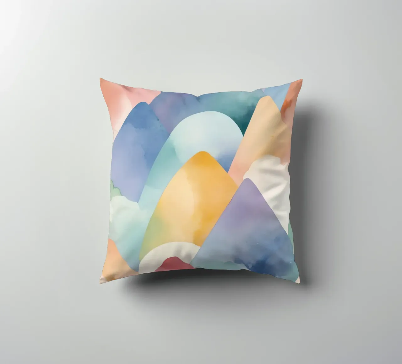 Paesaggio astratto ad acquerello Colline cuscino da DesignDoodle