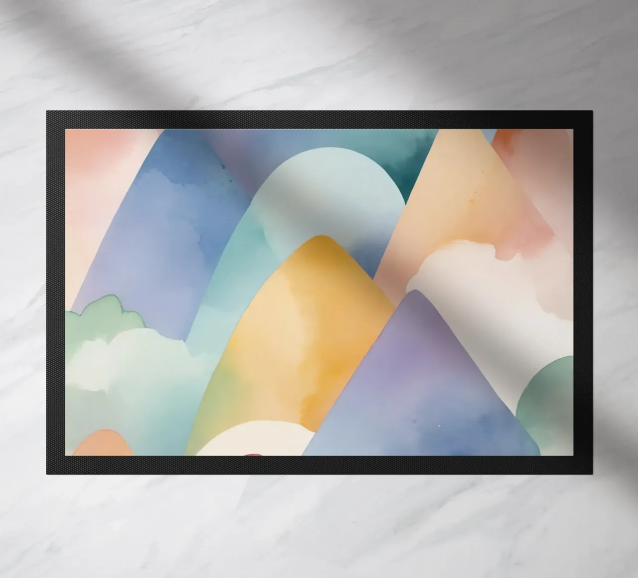 Paesaggio astratto ad acquerello Colline zerbino da DesignDoodle