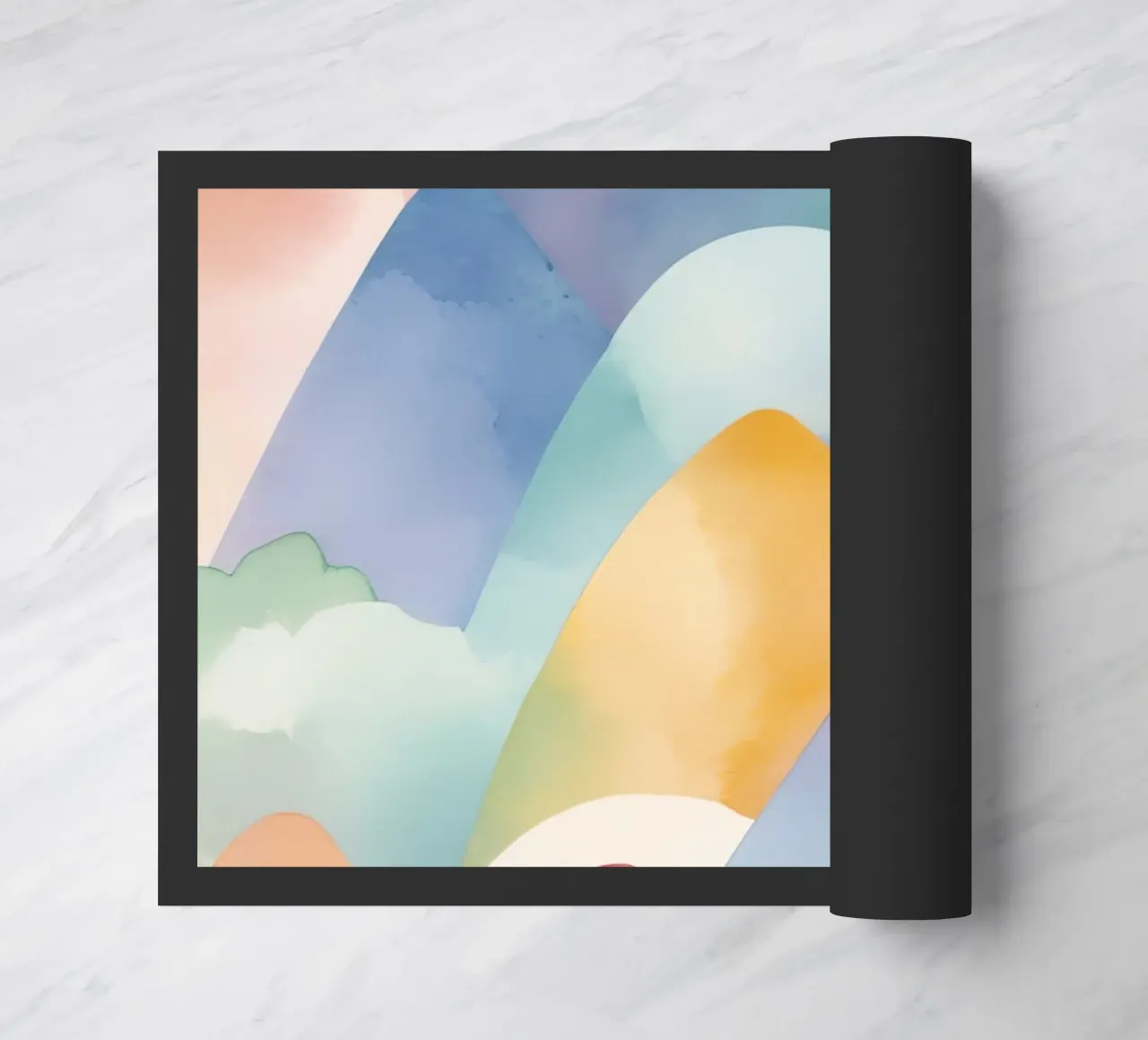 Paesaggio astratto ad acquerello Colline zerbino da DesignDoodle