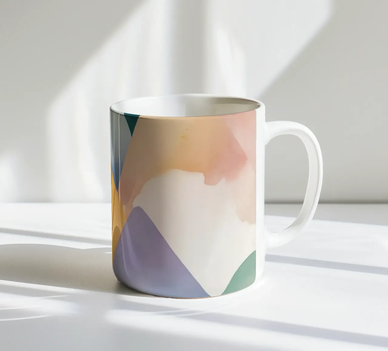 Paesaggio astratto ad acquerello Colline tazza in ceramica da DesignDoodle
