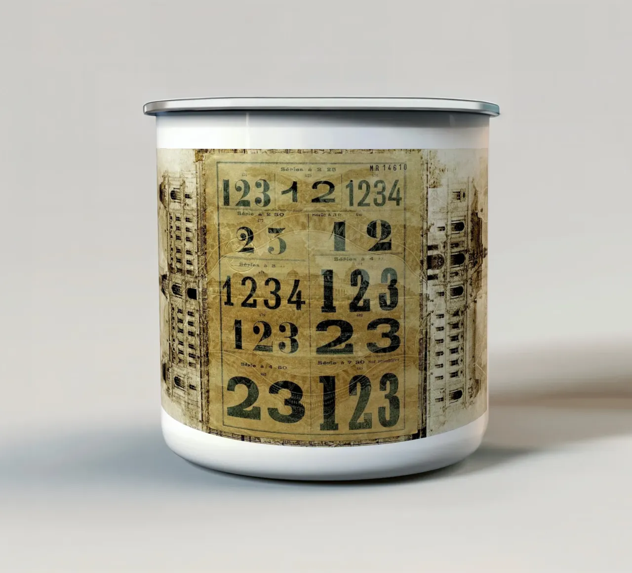 Ephemera 5 emaille mok van Mr Cup