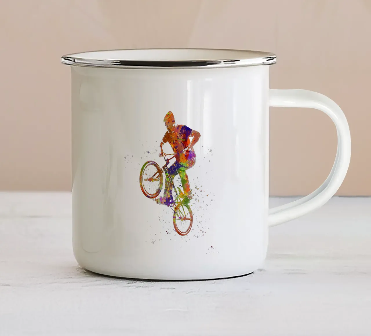 Trucco BMX acquerellato tazza in smalto da ⚽ Sports Pulse