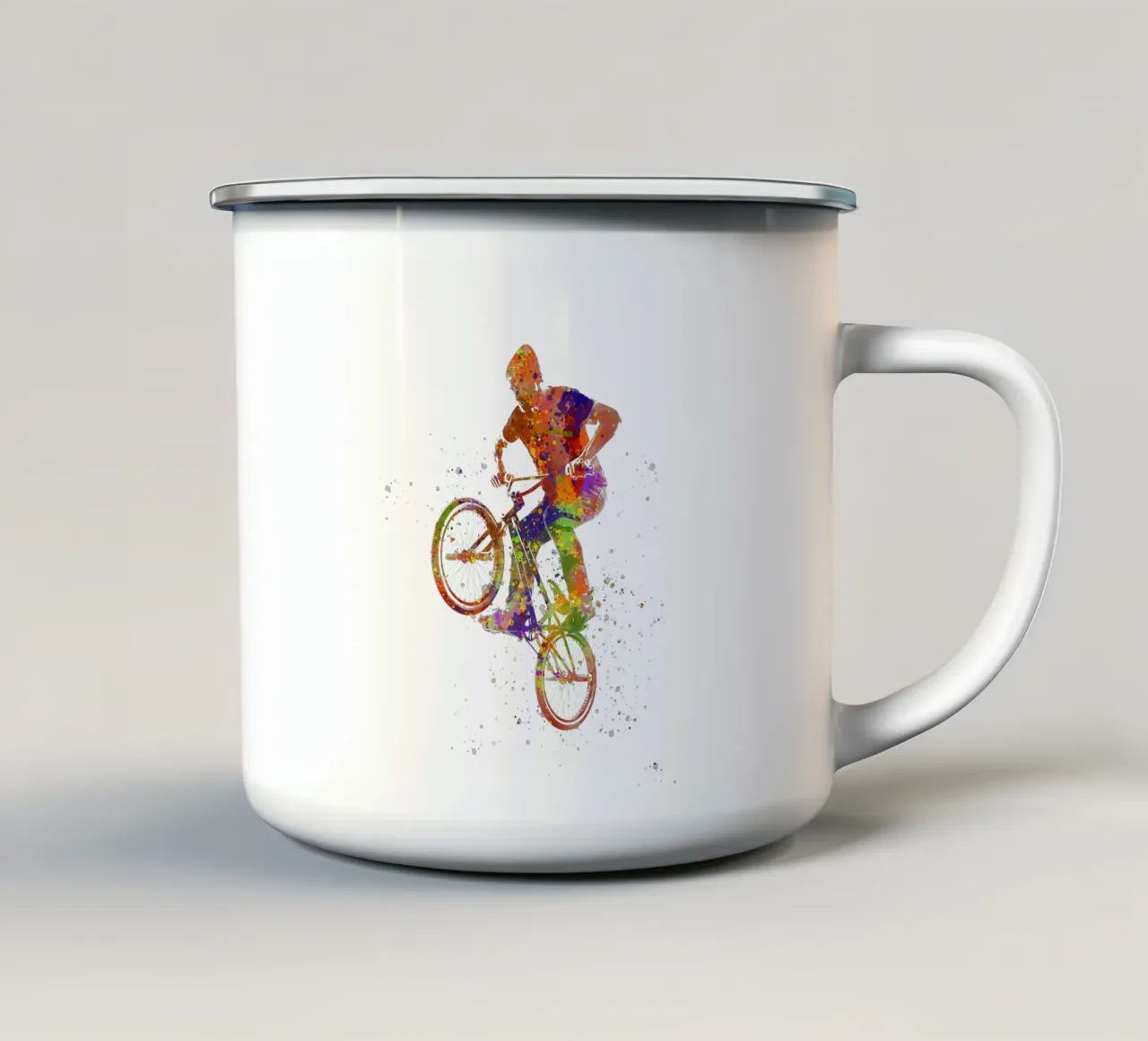 Trucco BMX acquerellato tazza in smalto da ⚽ Sports Pulse