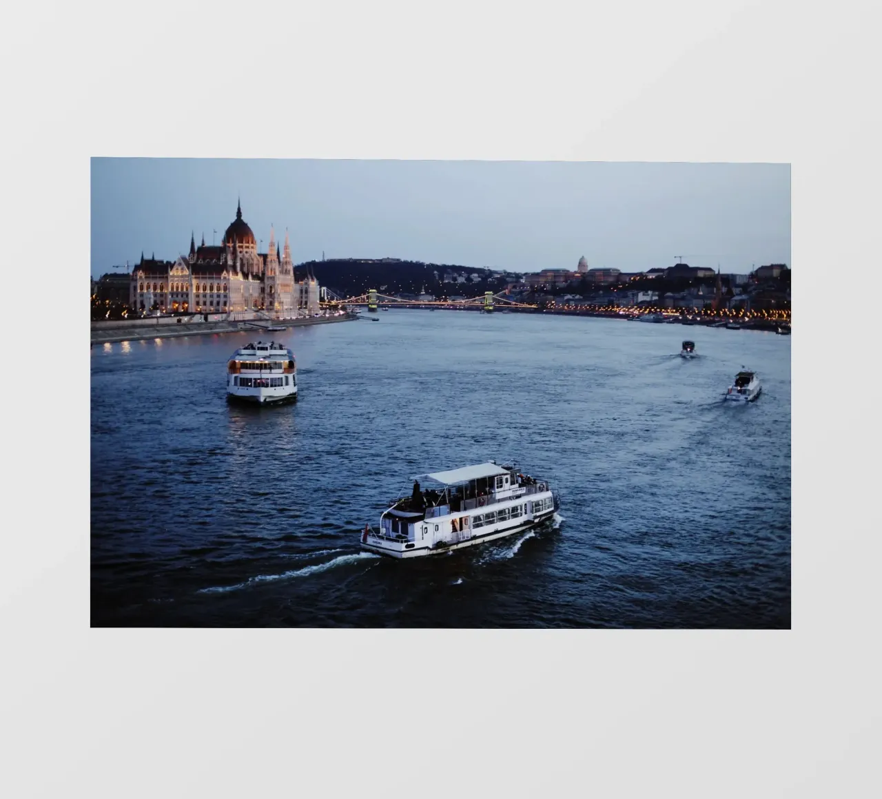 Navi sul Danubio a Budapest, Ungheria telo in pvc da fotokunst