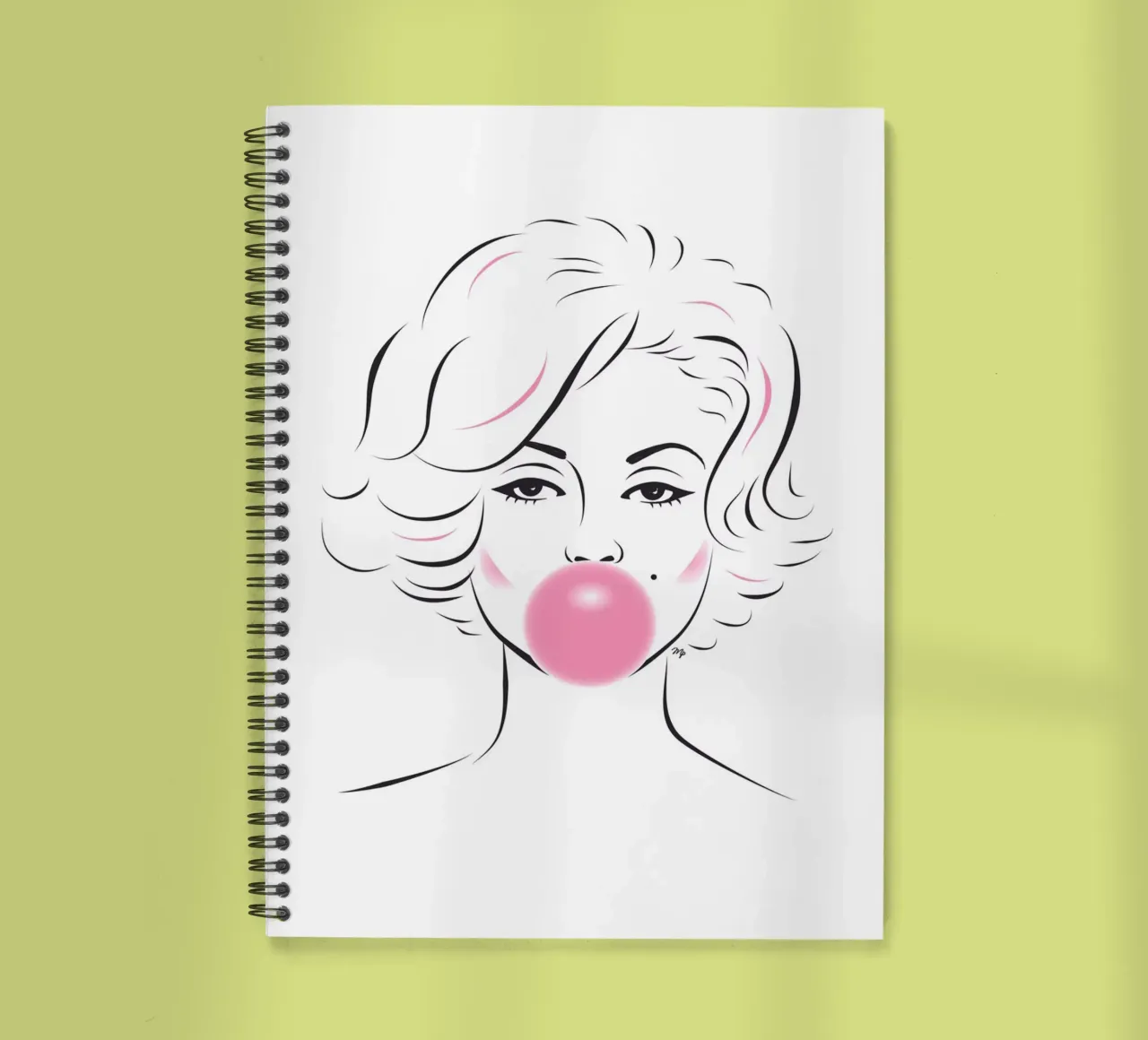 Marilyn Monroe Bubble Gum spiral notebook by Martina