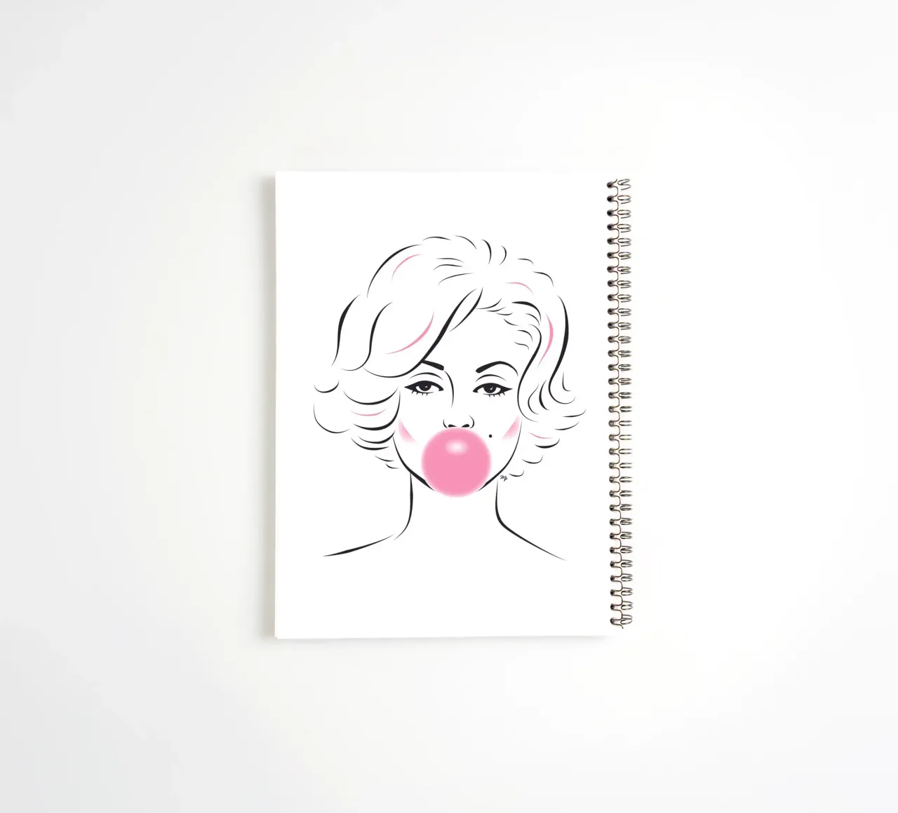 Marilyn Monroe Bubble Gum spiral notebook by Martina