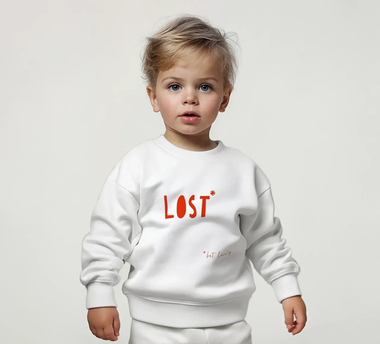 Lost but Lovely – Minimalistisches Typografie Poster in Rot felpa neonato da fraeuleinvonfuchs