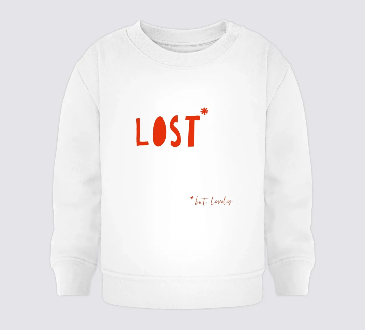 Lost but Lovely – Minimalistisches Typografie Poster in Rot felpa neonato da fraeuleinvonfuchs