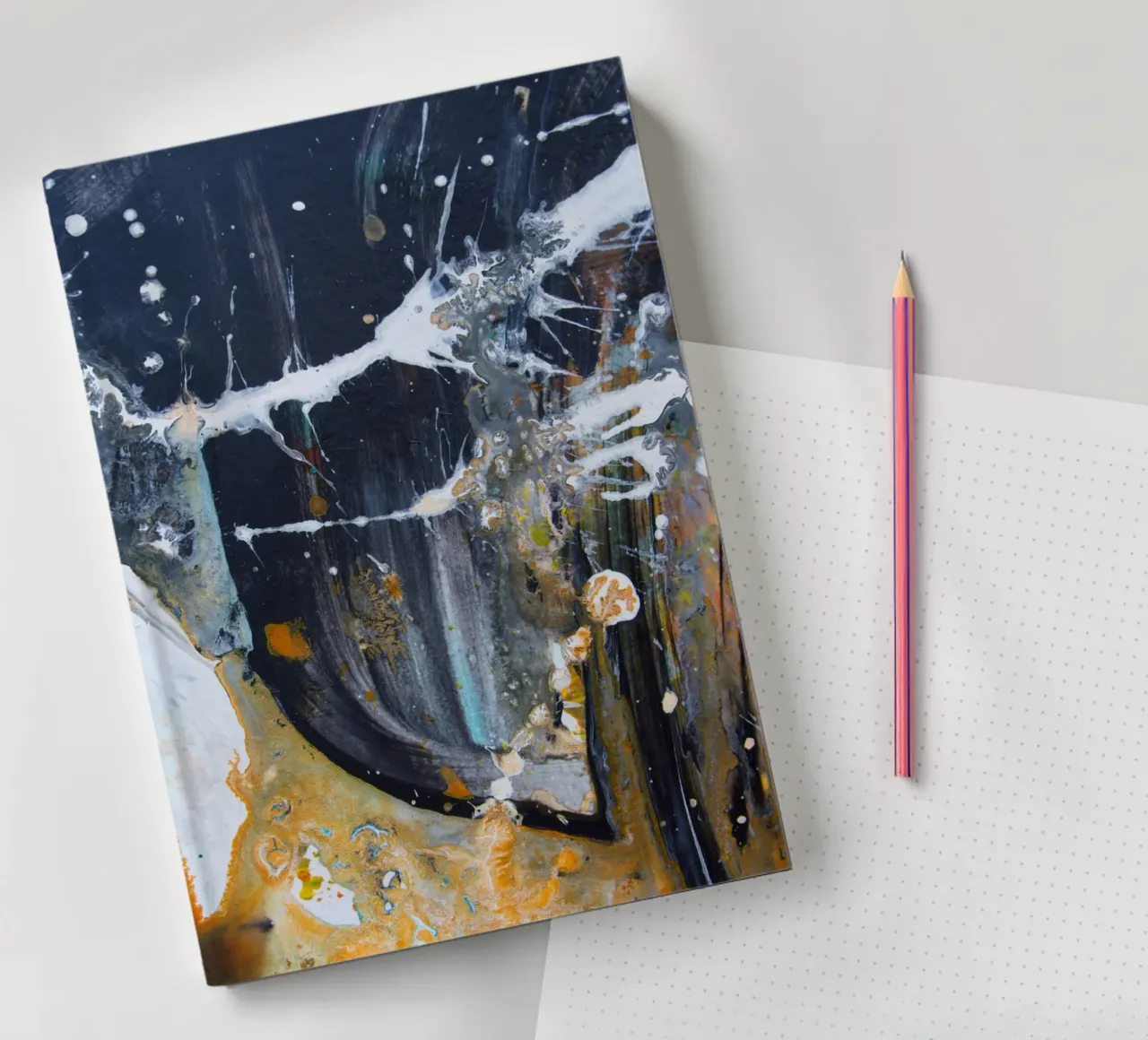 abstract thrown paint notebook by vintageshop