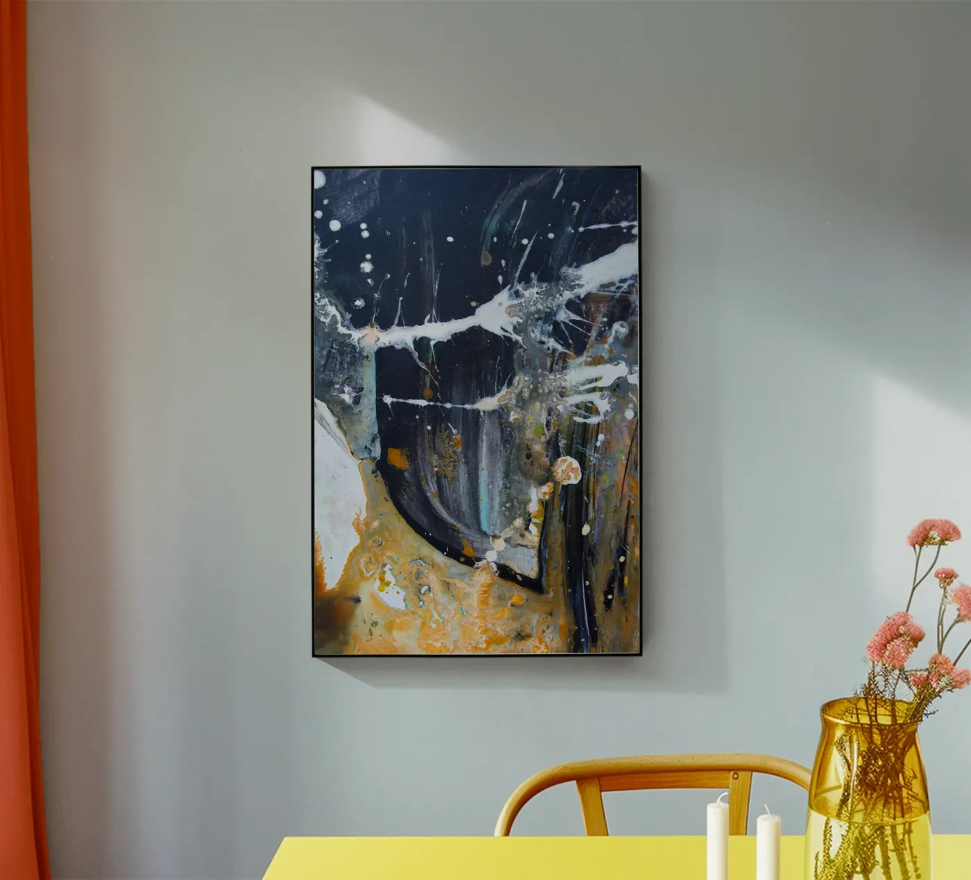 abstract thrown paint plexiglass da vintageshop