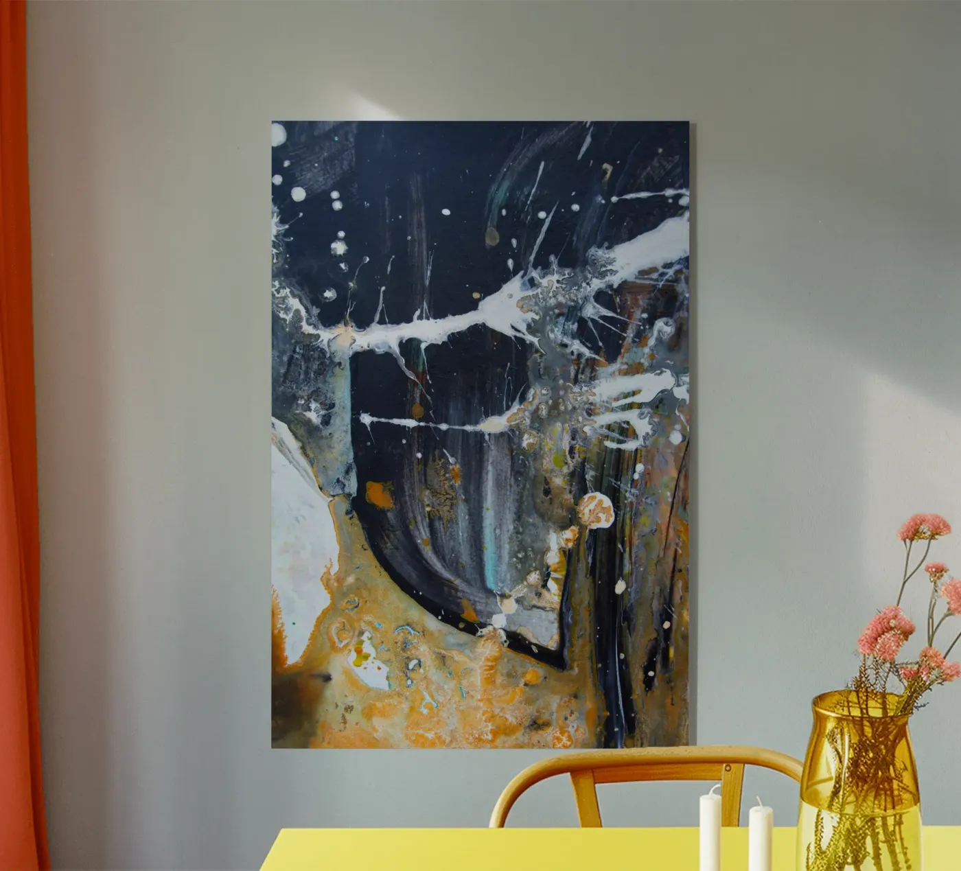 abstract thrown paint plexiglass da vintageshop