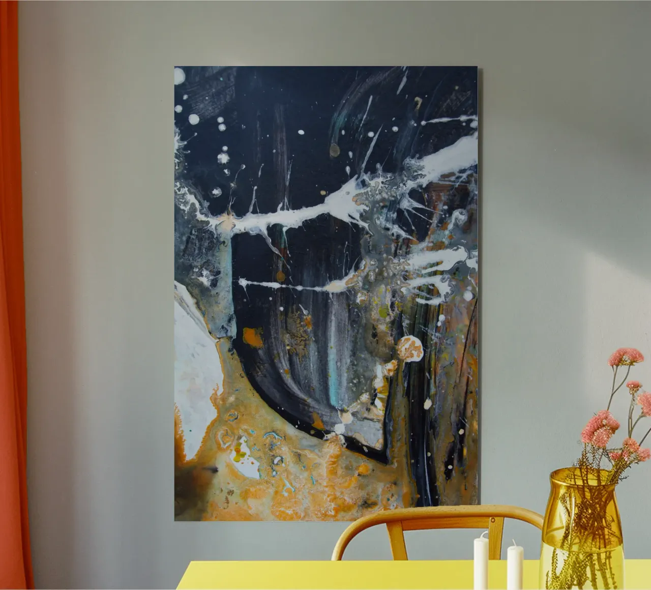 abstract thrown paint alluminio dibond da vintageshop