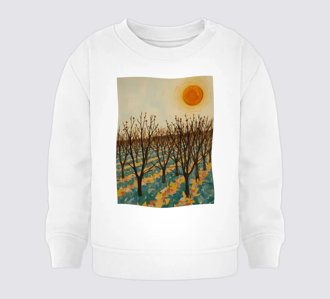Paesaggio autunnale con sole e alberi spogli felpa neonato da DesignDoodle