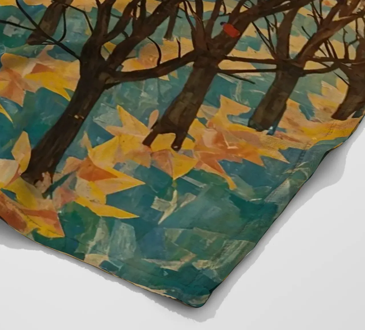 Paesaggio autunnale con sole e alberi spogli coperta in pile da DesignDoodle