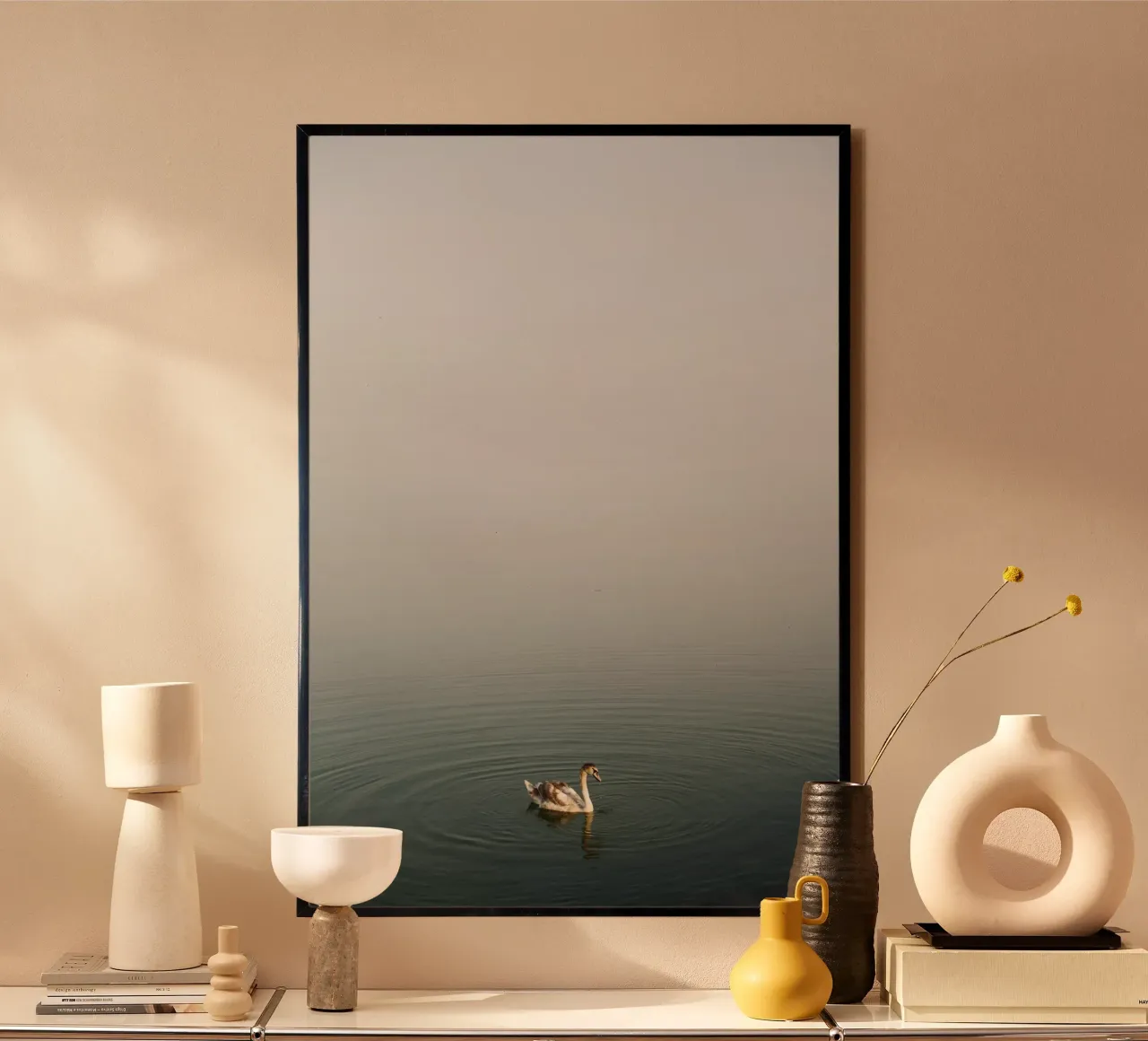 Cigno sul lago Balaton, Ungheria carta hahnemühle da fotokunst