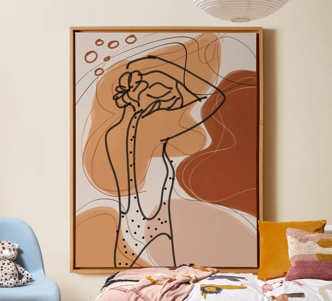 Aardetinten abstract var 8 canvas van Little Dean