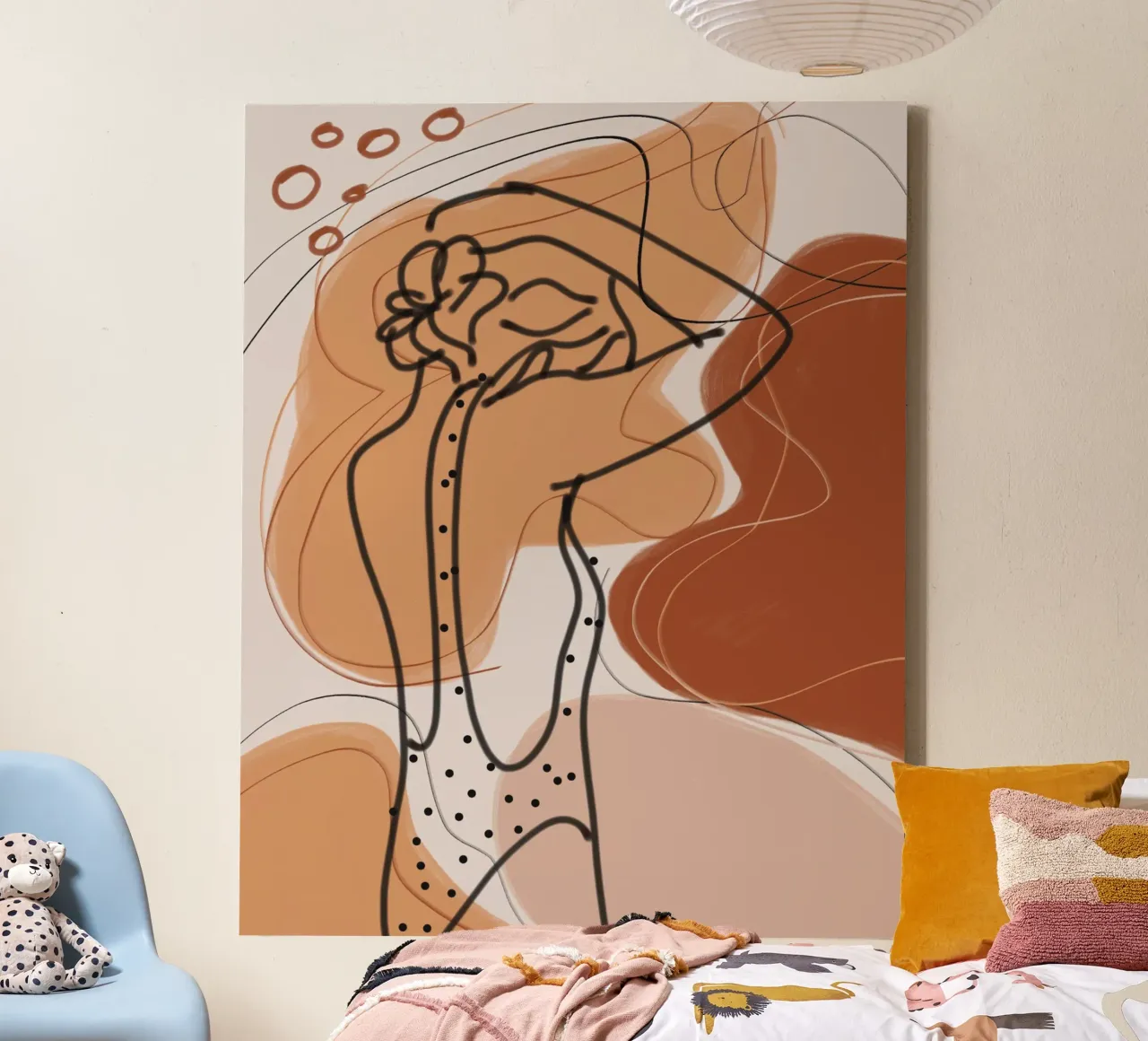 Aardetinten abstract var 8 canvas van Little Dean