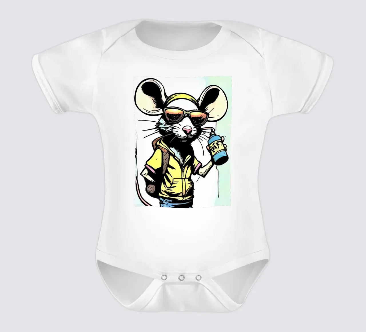 Pop Art Animals #1 Kurzarm Babybody von ZAMART - PopArt