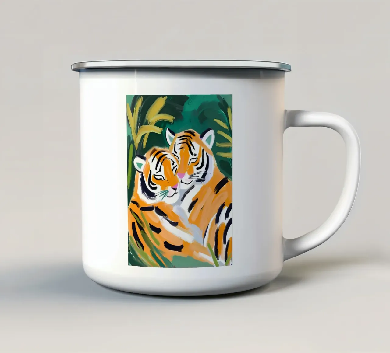 Verliebte Tiger tazza in smalto da Ohkimiko