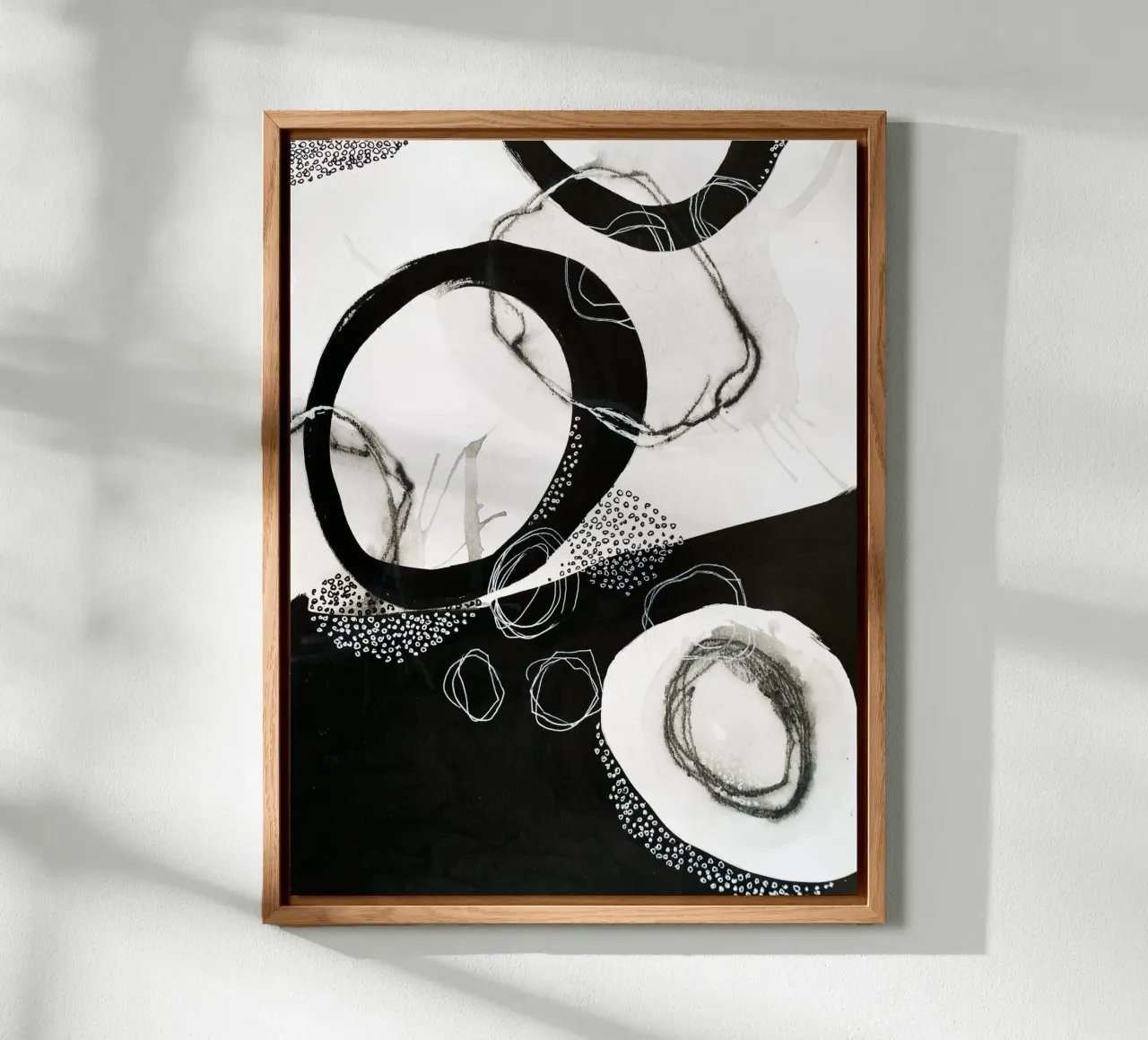 abstract black and white circles alluminio dibond da vintageshop