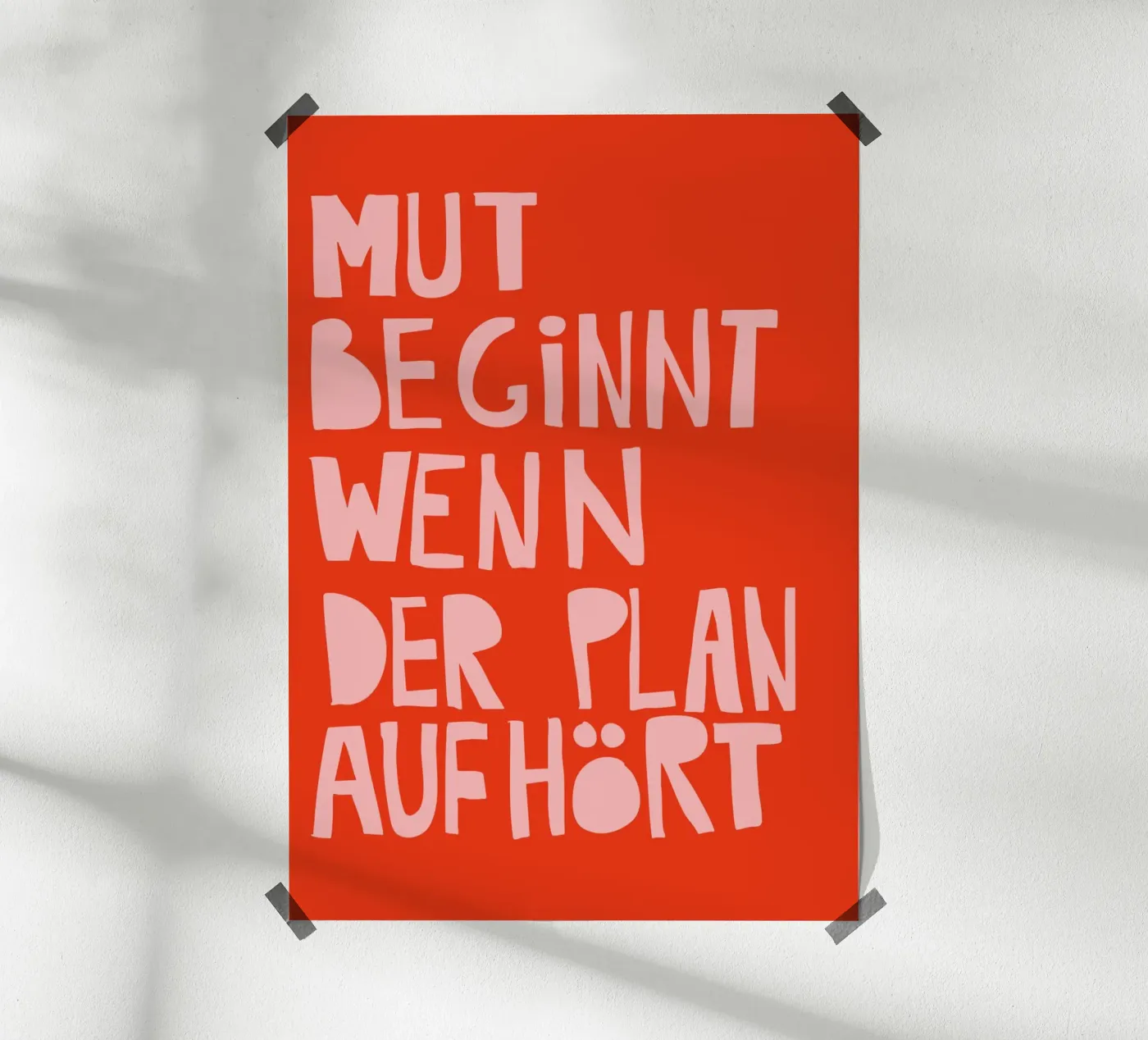 Mut beginnt, wenn der Plan aufhört – Motivationsposter in Ro Poster von fraeuleinvonfuchs
