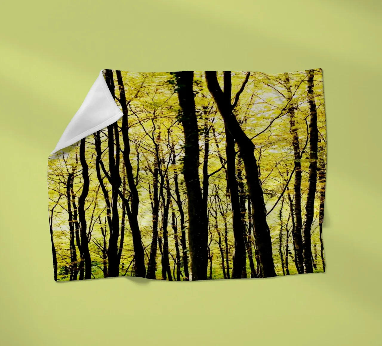 herbstlicher, grafischer Wald in slowenien Fleecedecke von fotokunst