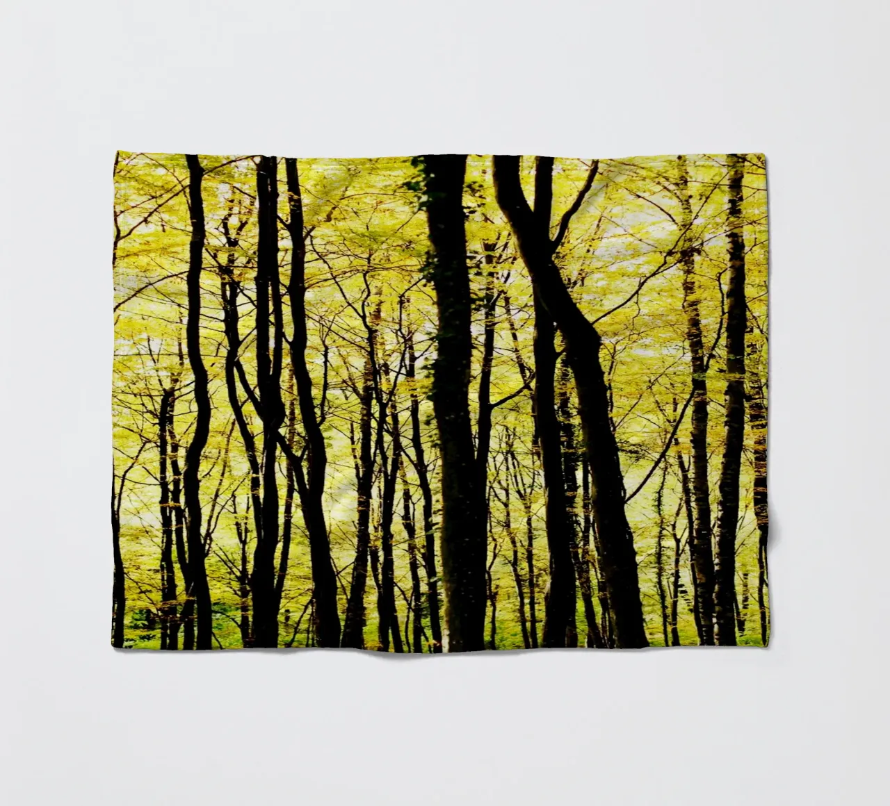 herbstlicher, grafischer Wald in slowenien Fleecedecke von fotokunst
