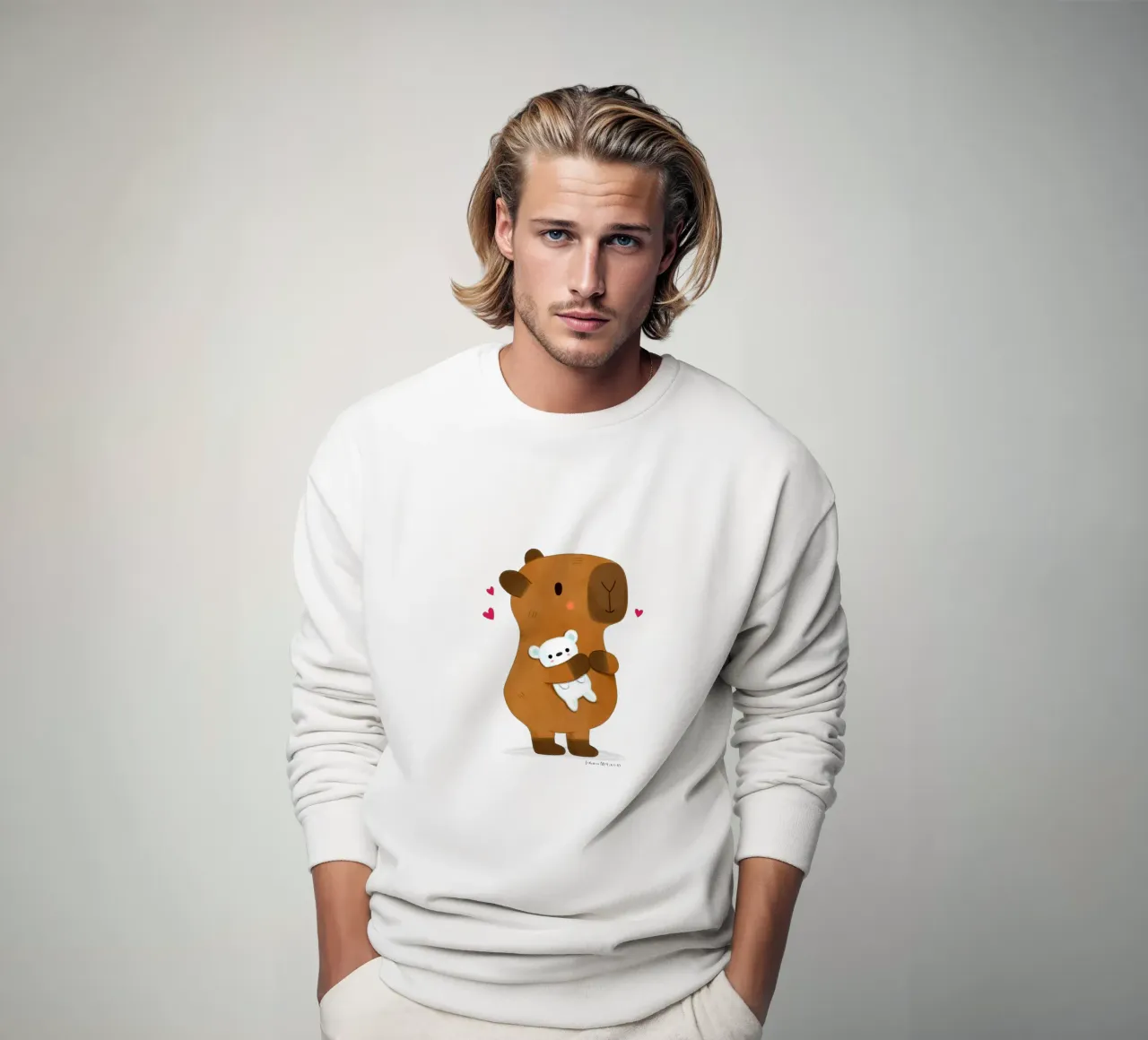 Capibara con orsetto felpa da julianamotzko