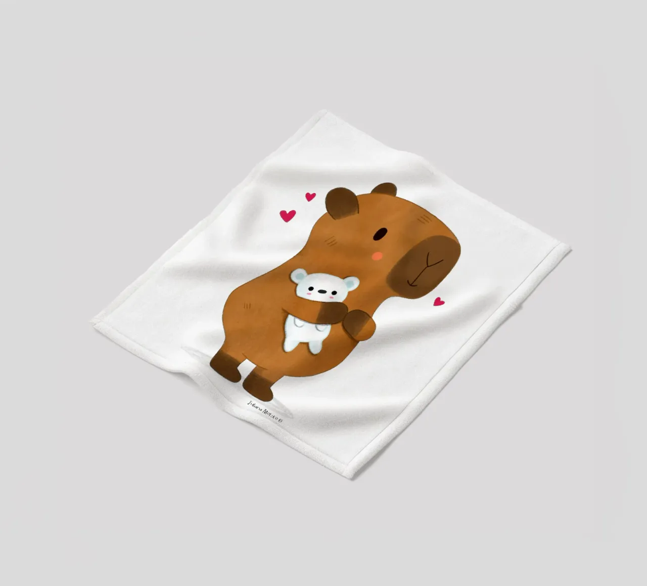 Capibara con orsetto coperta in pile da julianamotzko