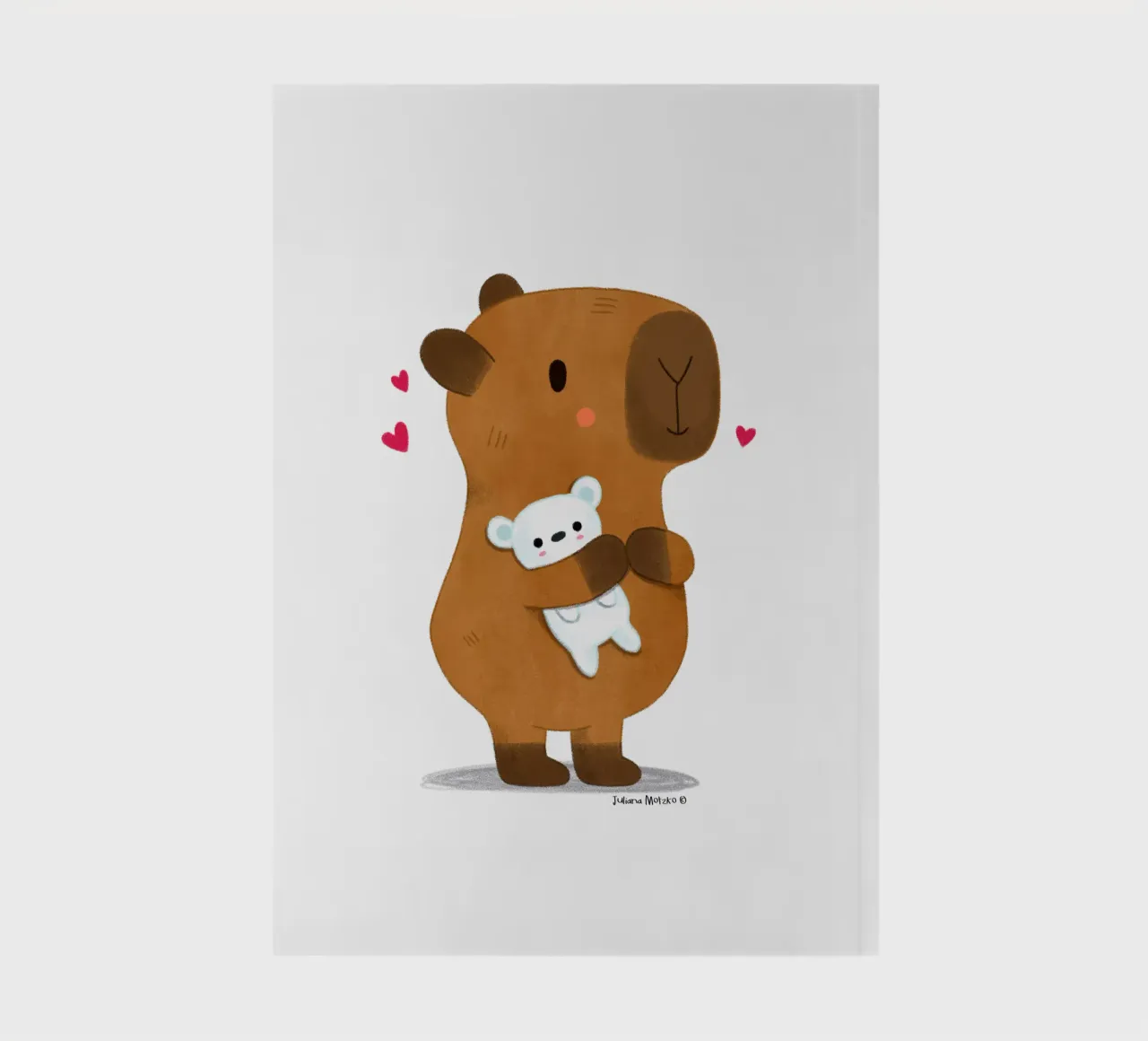 Capybara with Teddy Bear notebook by julianamotzko