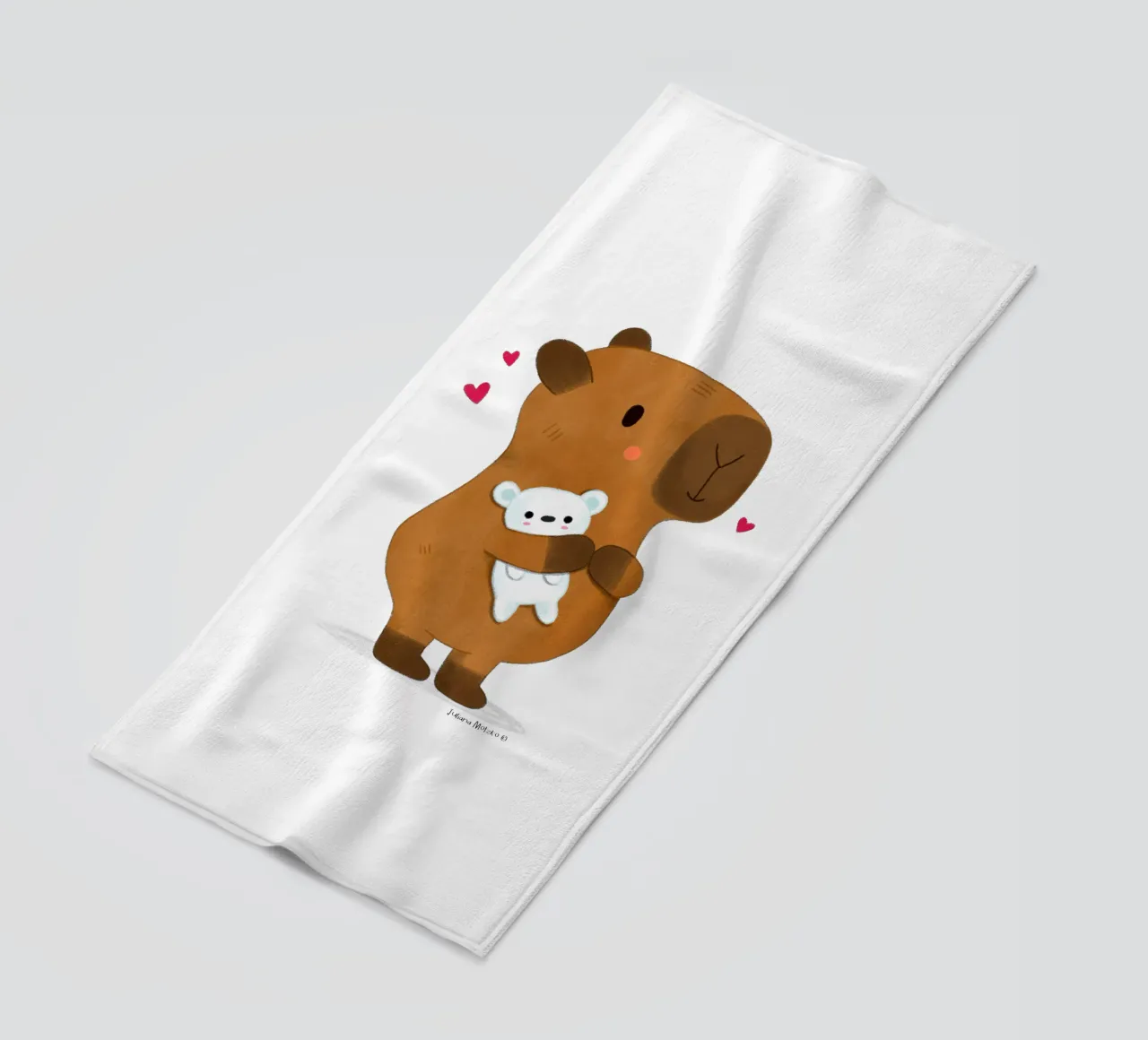 Capibara con orsetto telo mare da julianamotzko