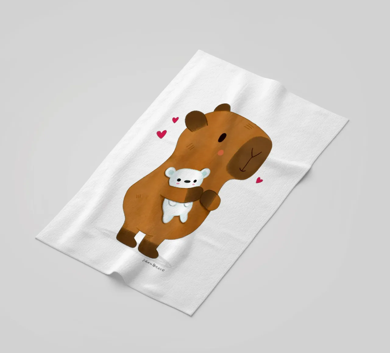 Capibara con orsetto telo mare da julianamotzko