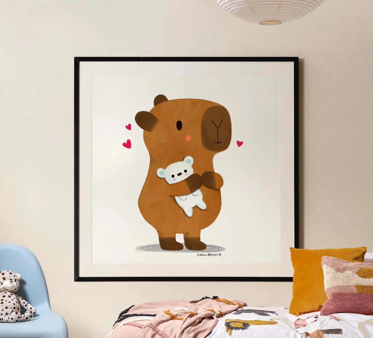Capybara mit Teddybär Poster von julianamotzko