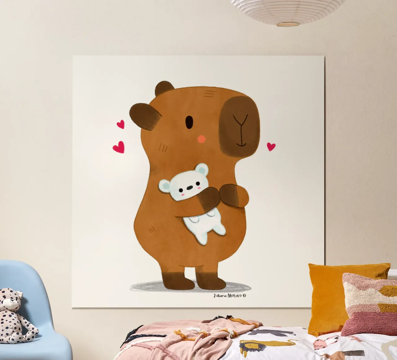 Capybara mit Teddybär Poster von julianamotzko